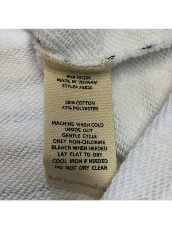 Soft Surroundings Striped Pullover Tunic Top Size M Navy White Nautical Preppy - Picture 5 of 7